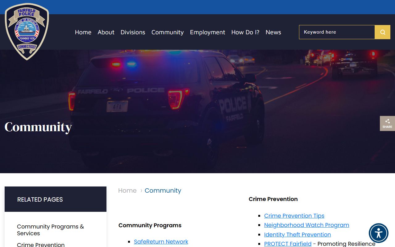 Fairfield Connecticut police department sex offender registry records access