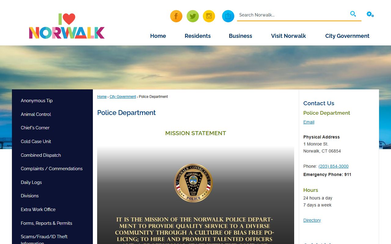 Norwalk sex offender registry resources at Norwalk Police Department