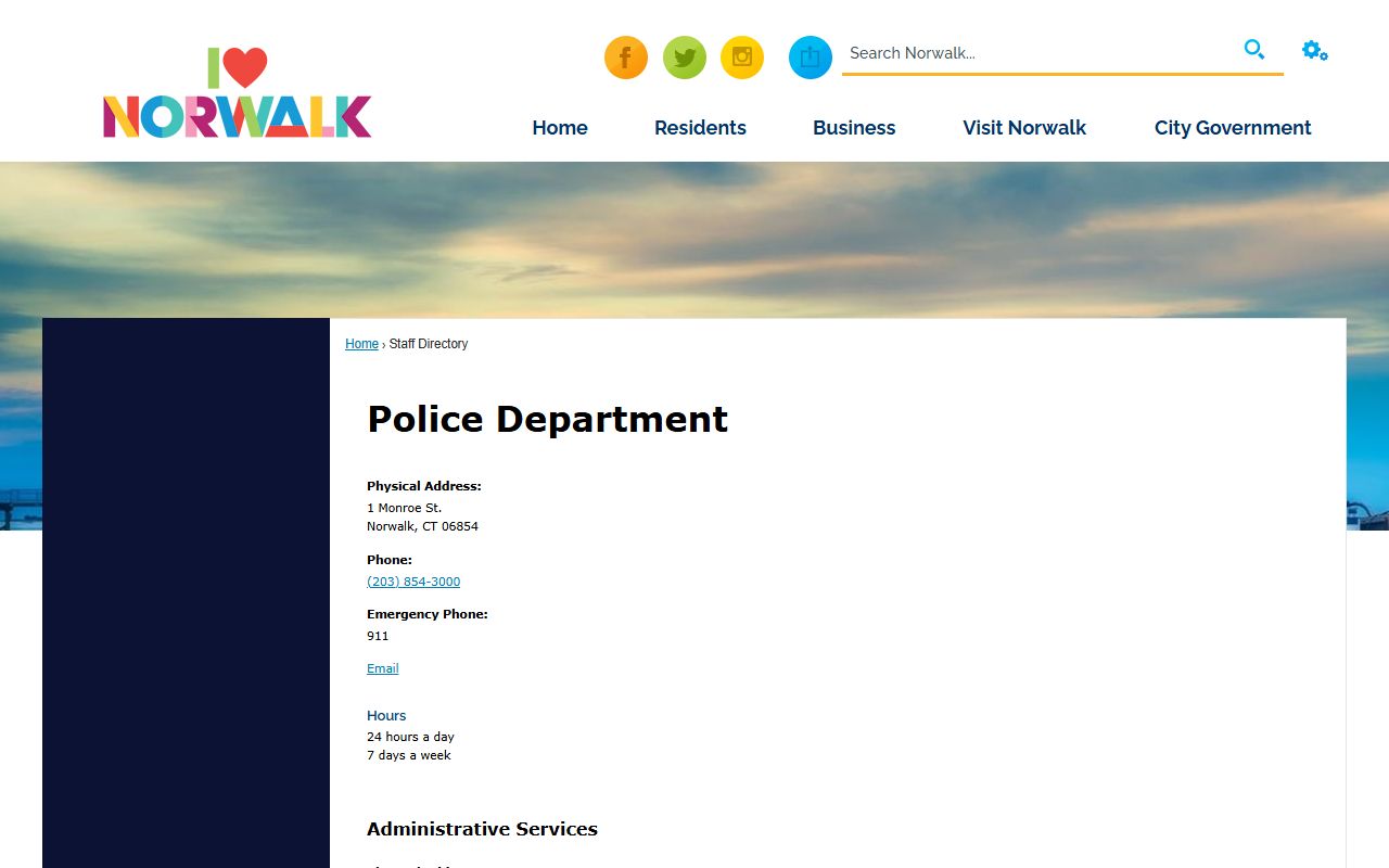 Norwalk Police Department building for sex offender registry access