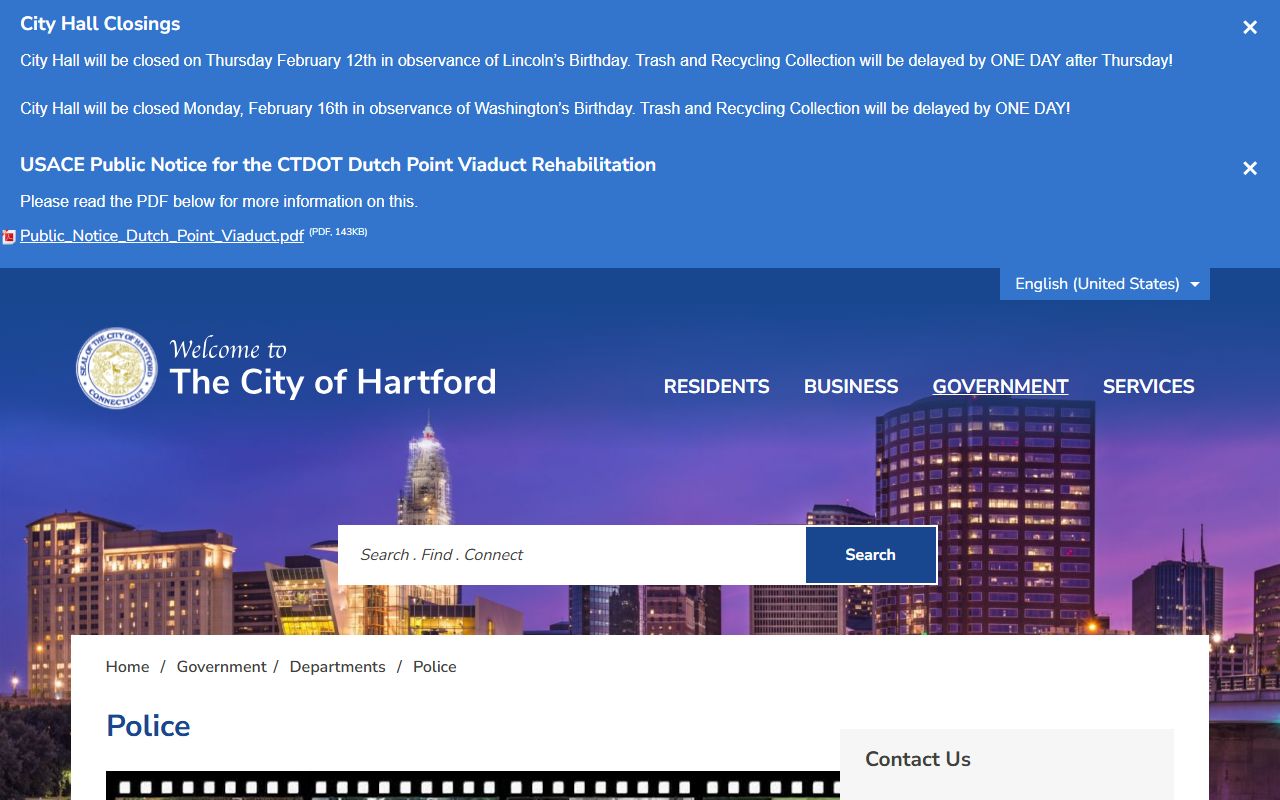 Hartford Police Department building in Hartford County sex offender registry monitoring