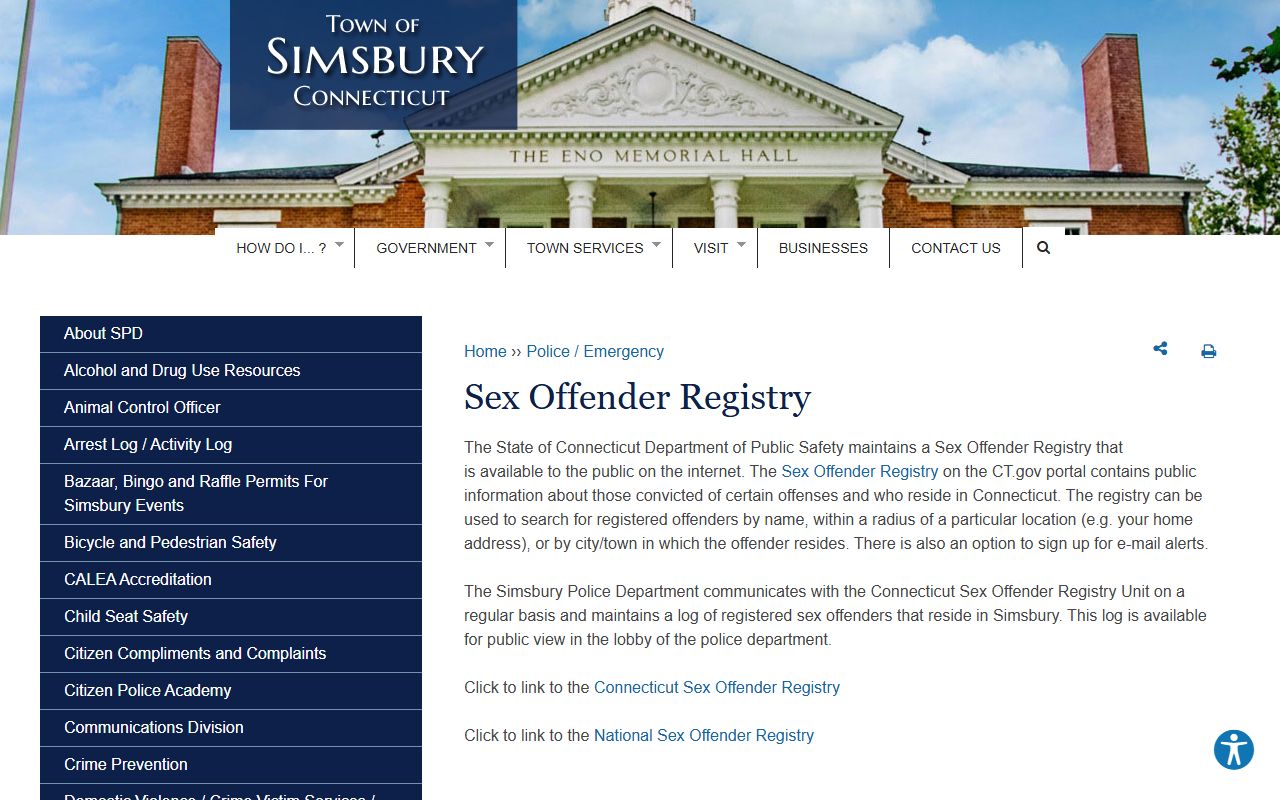 Connecticut victim services resources for sex offender registry information