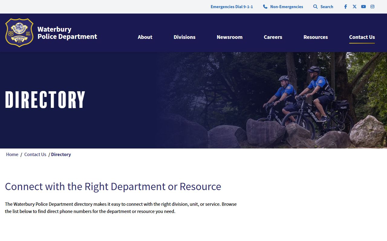 Connecticut police department contact information for registry access